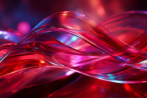 Fluid glass waves magenta background, an Abstract Photo by Pray Art Design Studio