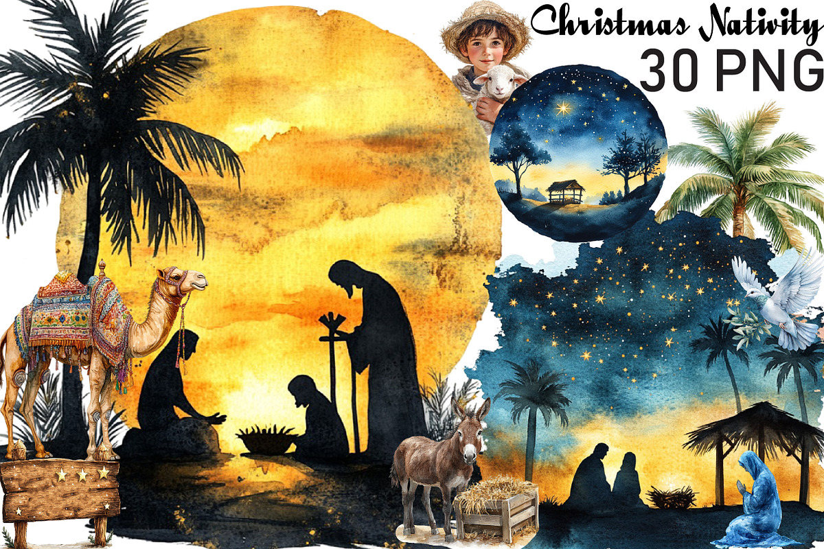 Christmas Nativity Sublimation, an Illustration by Black Bird Studio (Photo 1 of 6)