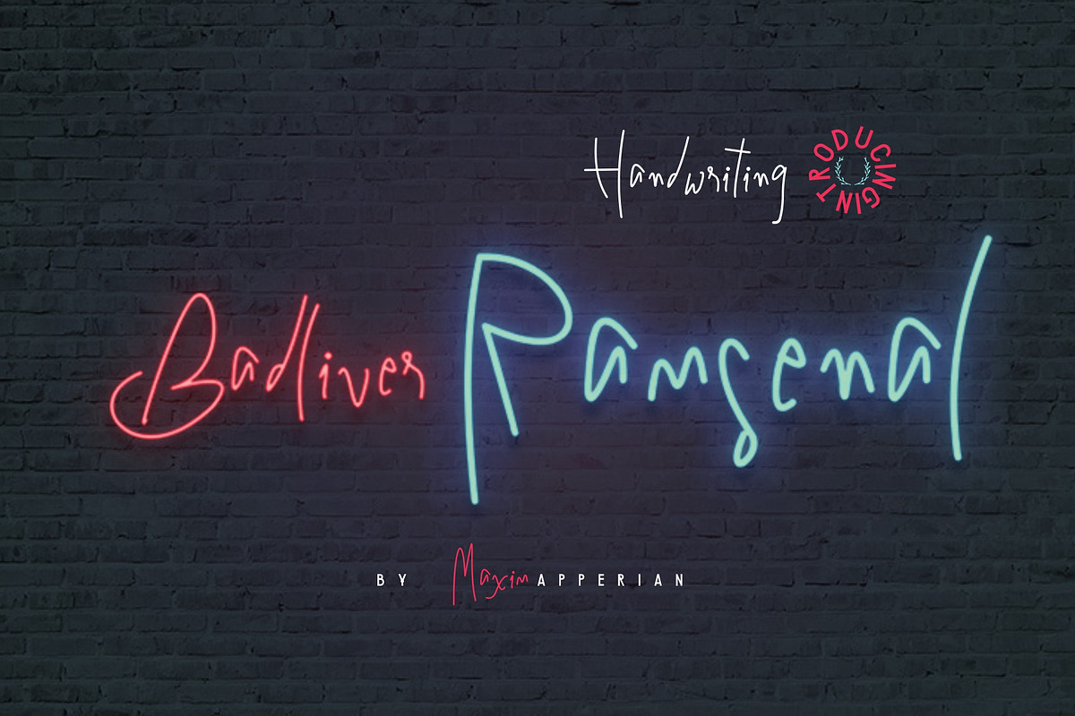 Badliver Ramsenal Handwriting Font, a Script Font by Maxim apperian (Photo 1 of 7)