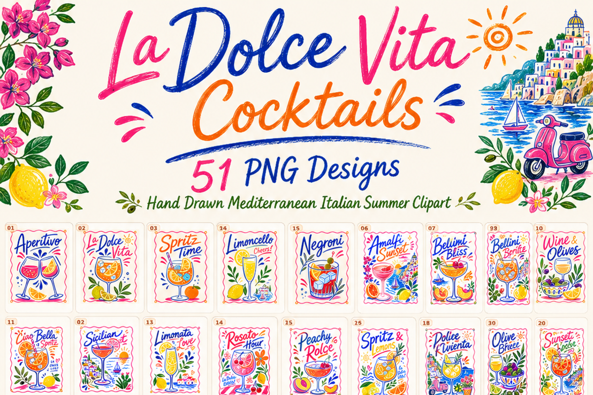 51 La Dolce Vita Cocktail PNGs, an Object Illustration by HeavensStar (Photo 1 of 9)