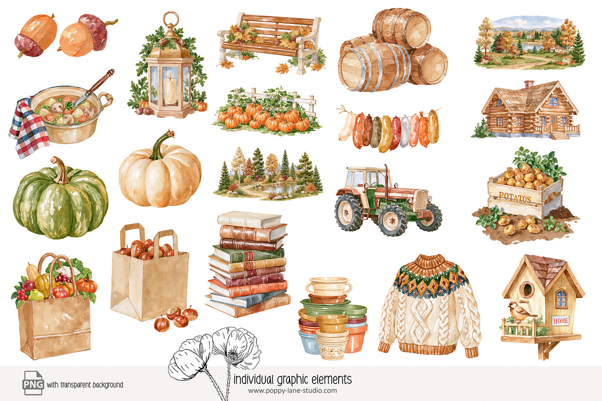 125 farmer's market clip art, a Food Illustration by Poppy Lane Studio (Photo 3 of 10)