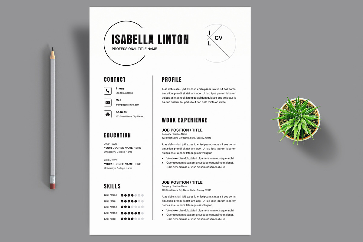Resume Layout, a Resume Template by ContestDesign (Photo 1 of 3)