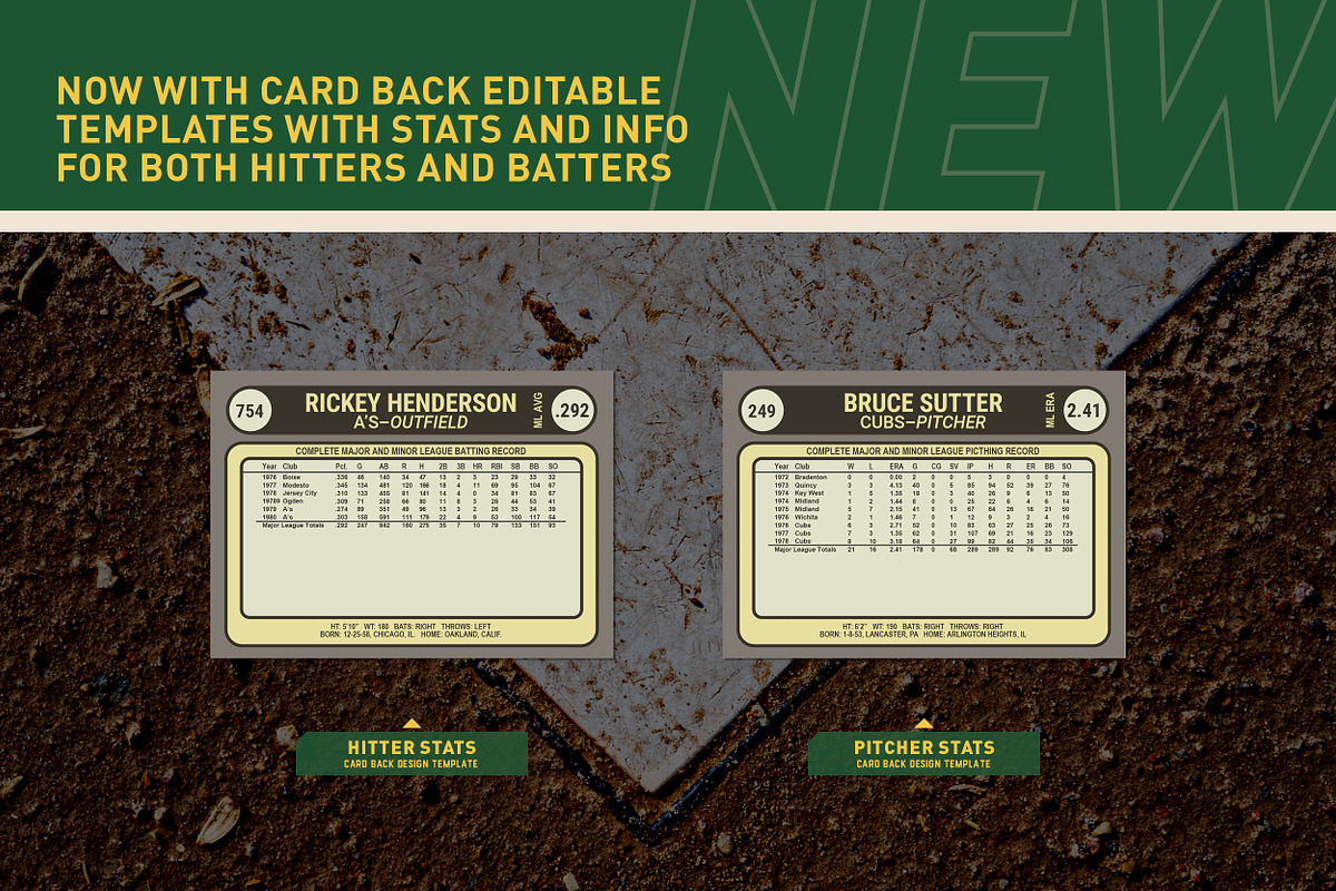 1970's Pro Baseball Card Templates, a Card Template by Chris Weibring (Photo 7 of 11)