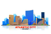 Atlantic City New Jersey skyline, an Illustration by Sky and glass (Thumbnail 3 of 6)