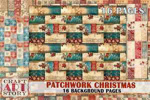 Vintage Collage Patchwork Christmas