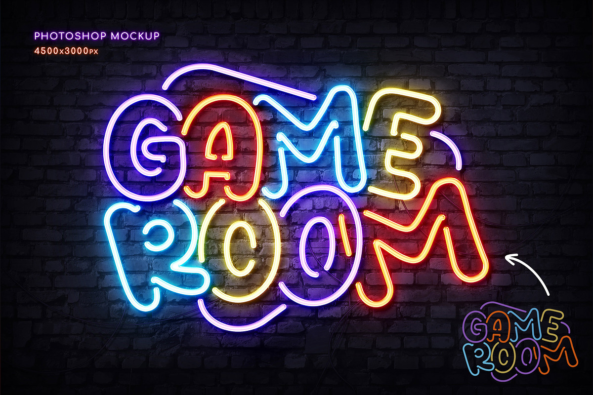 Custom Neon Sign Photoshop Mockup, a Mockup by Andrew Skoch Design (Photo 5 of 11)