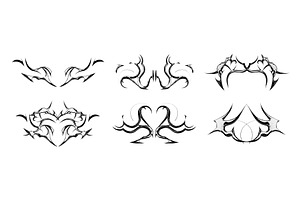 Tribal y2k metal tattoo collection, an Object Illustration by art PVP - market