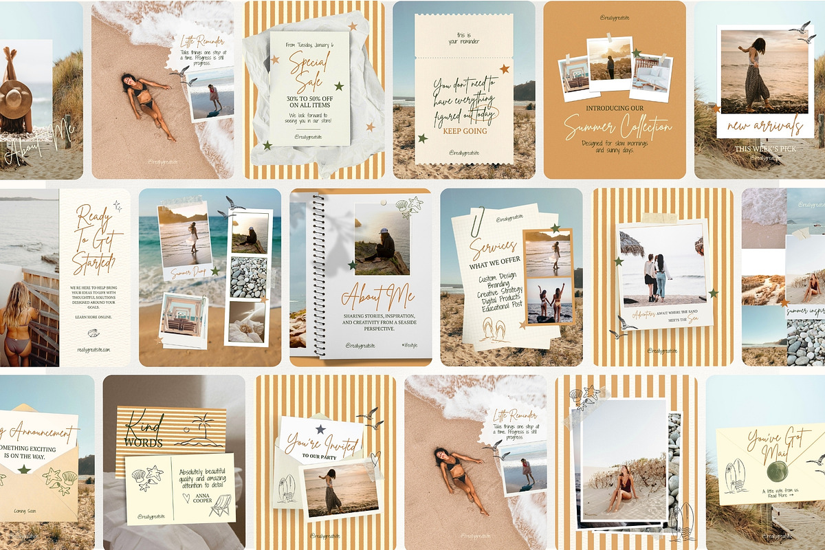 Warm Coastal Scrapbook Instagram, a Social Media Template by Anna Design Studio (Photo 11 of 11)
