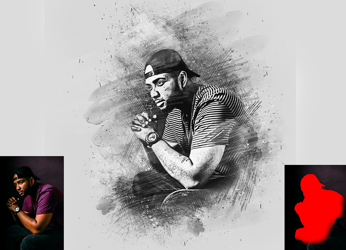 Portrait Sketch Photoshop Action, an Action Add-On by Studio Retouch (Photo 6 of 10)