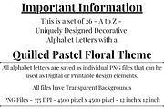 Pastel Floral Alphabet Letters, a Decorative Illustration by Creative Art By SamM (Thumbnail 2 of 10)