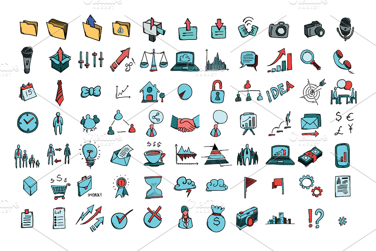 540 Business doodle icons color set, an Outline Icon by TKDoodle (Photo 8 of 9)