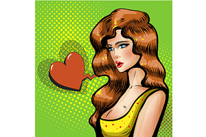 Vector Of Beautiful Pin-up Girl With