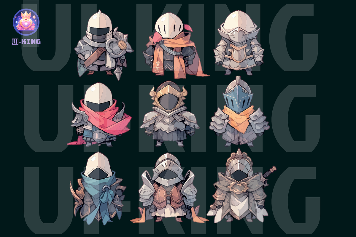 VECTOR KNIGHT GEARS UI, a Person Illustration by UI-KING