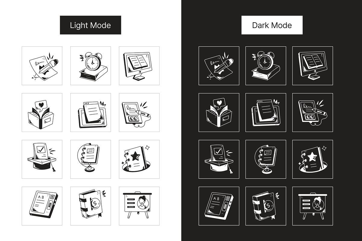 Doodle Reading Icons, a Solid Icon by Prosymbols (Photo 3 of 5)
