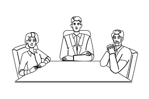 group conference table team vector, a Person Illustration by pikepicture