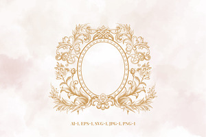 Elegant Floral Oval Wedding Crest