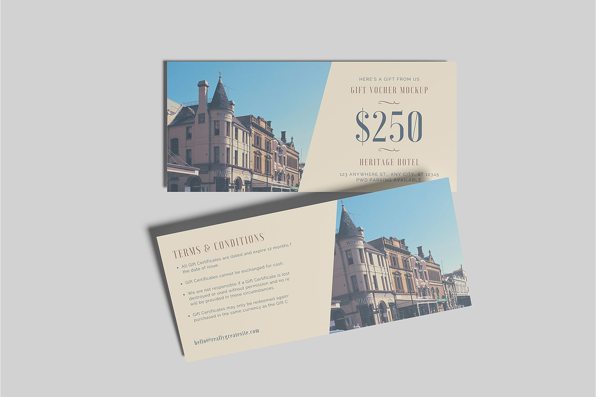Gift Voucher Mockup, an Advertising Mockup by Bangdastudio (Photo 9 of 15)