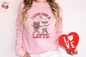 I Love You A Latte Valentines PNG