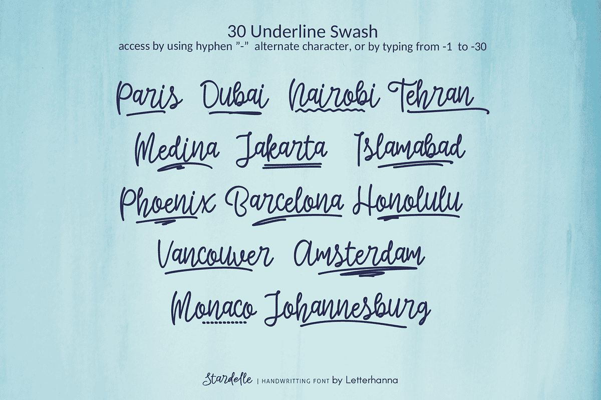 Stardelle Font, a Handwritten Font by Letterhanna Studio (Photo 8 of 11)