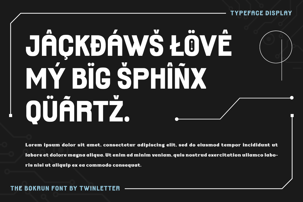 THE BOKRUN | Futuristic Font, a Sans Serif Font by twinstd (Photo 3 of 13)