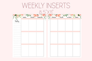 Weekly Planner Inserts 8.5x11 Peachy