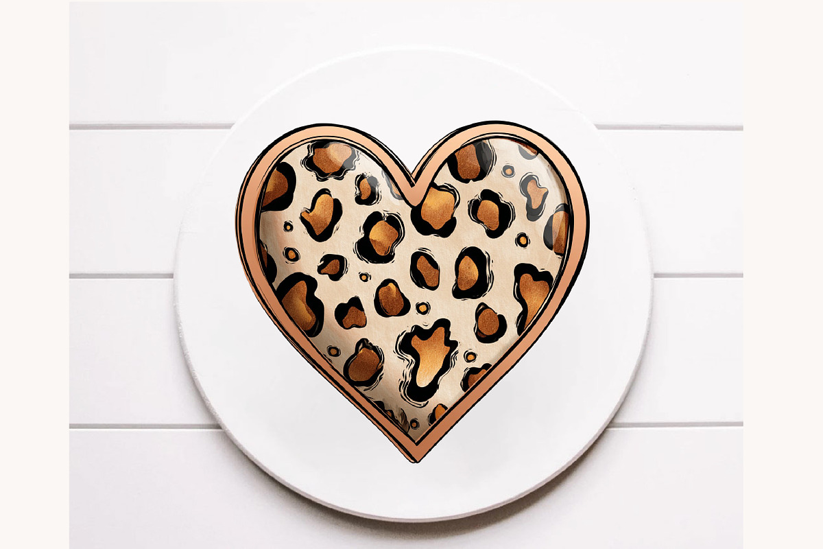 Leopard print Valentine Heart clipa, an Illustration by Designworld (Photo 10 of 10)