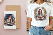 Cozy Reading Watercolor Clipart, an Illustration by Jalina Clipart Studio (Thumbnail 6 of 8)