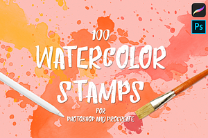 Watercolor Stamps Procreate And PS