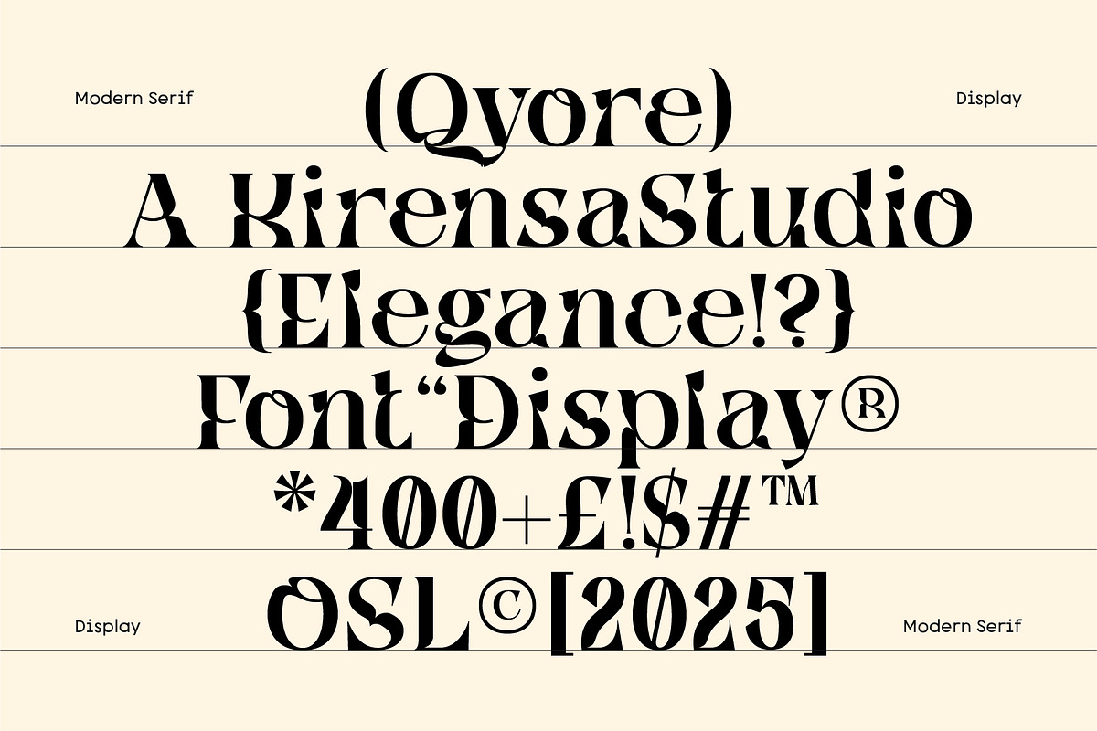 Qyore – Elegant Modern Serif, a Serif Font by Nollev (Photo 2 of 9)