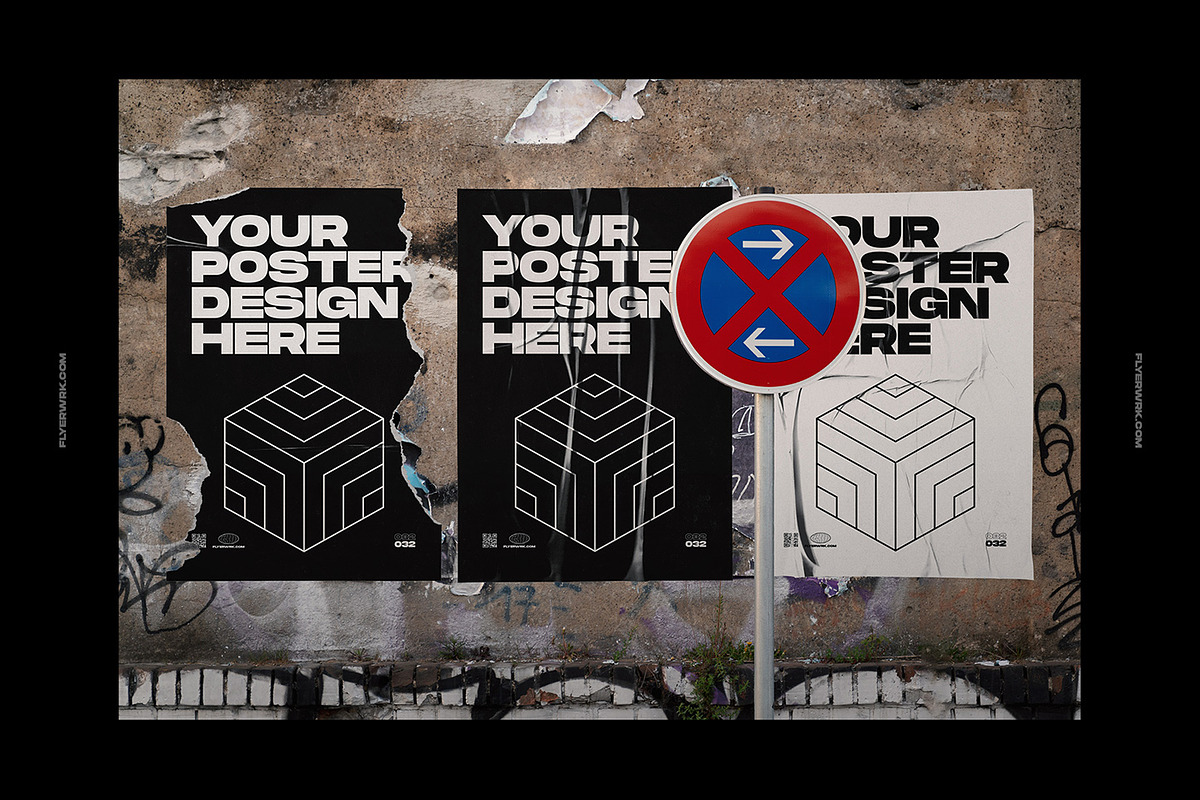 Urban Poster Wall Mockups, a Print Template by FLYERWRK (Photo 8 of 11)