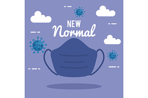 New normal mask vector design, a Healthcare Illustration by studiogstock