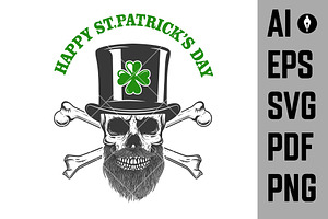 Patrick Day. Irish Leprechaun Skulls