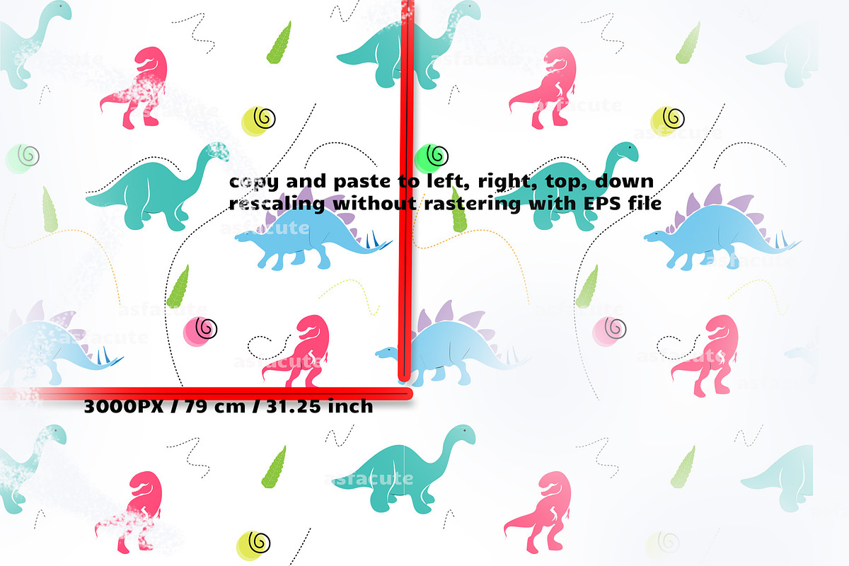 dinosaur pattern for kids, a Pattern Graphic by Asfacute (Photo 12 of 12)