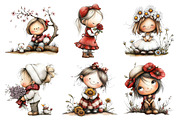 Flowers and Girls Big Clipart Bundle, an Illustration by Daily.Designs (Thumbnail 5 of 5)