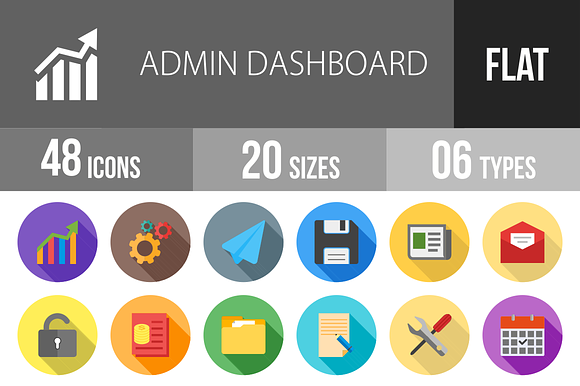 48 Admin Dashboard Flat Shadowed