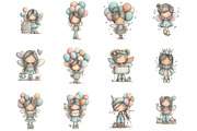 Whimsical Birthday Fairy Clipart, an Illustration by Designking (Thumbnail 2 of 5)