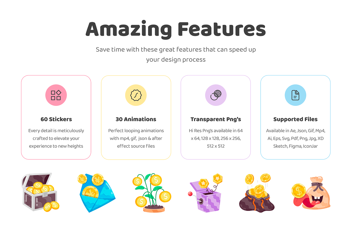 Animated Gold Coin Stickers, an Emoji Icon by Vectors Market (Photo 2 of 6)