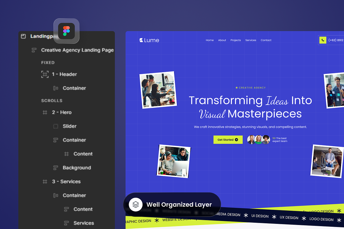 Creative Agency Landing Page, a Landing Page Template by SLAB! Design (Photo 2 of 4)