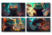Psychedelic cat. Art., an Animal Illustration by KENO Mascots (Thumbnail 2 of 6)