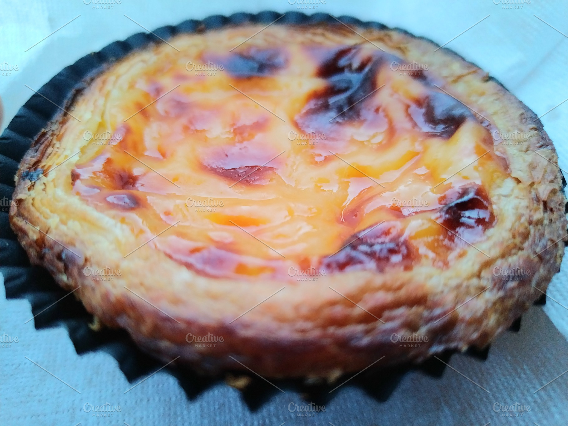 Portuguese custard tart close-up, a Food & Drink Photo by DanFLCreativo