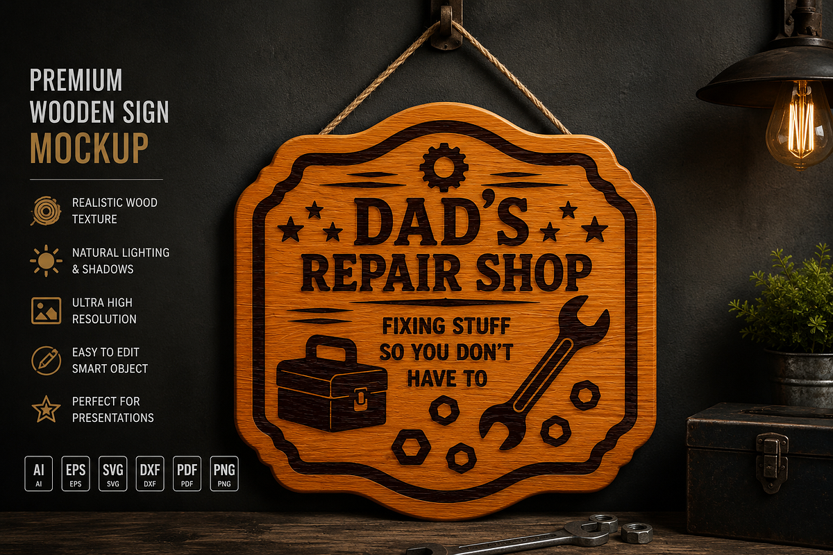 Dad's Garage Signs Workshop, an Object Graphic by OTVEY DESIGN (Photo 8 of 13)