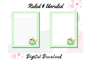 Cute Frog Stationery Printable PNG, a Stationery Template by Pixels N Bows (Thumbnail 3 of 4)