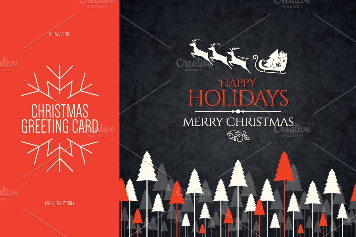 Christmas and New Year greeting card, a Card Template by Restaurant Menu & Logos