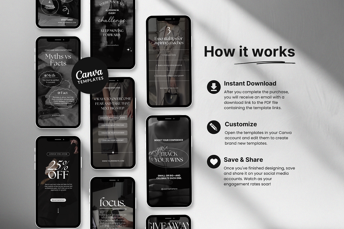 Coach Instagram Reels Templates, a Social Media Template by DigiPax (Photo 7 of 11)