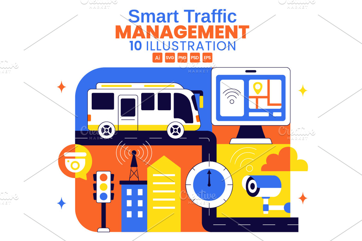 10 Smart Traffic Management System, a Technology Illustration by denayunebgt (Photo 1 of 4)