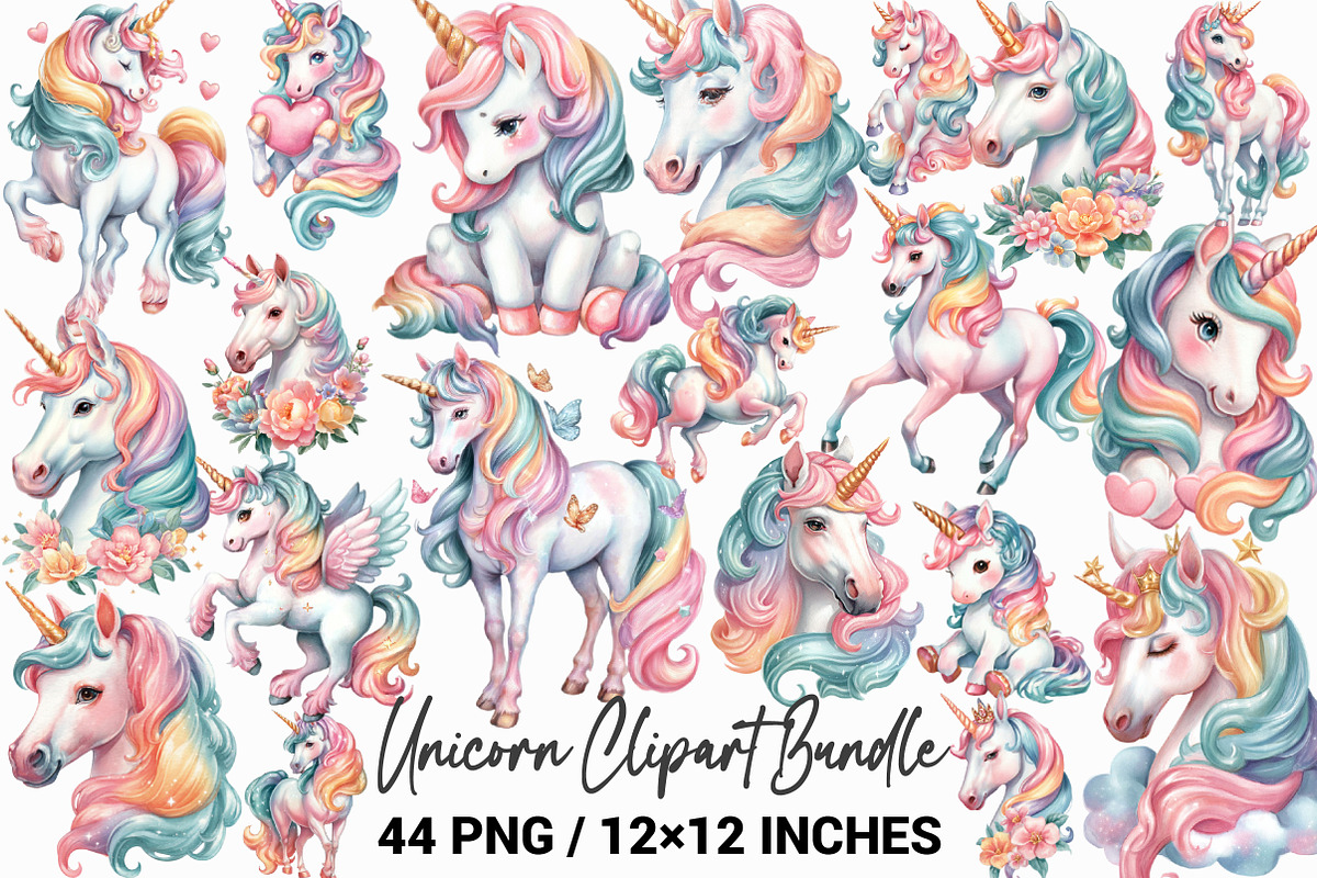 Unicorn Clipart, a Graphic by CitraGraphics (Photo 1 of 5)