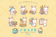 Kawaii Pastel Bunny Autumn Cafe, an Animal Illustration by Blumensdiary (Thumbnail 1 of 7)