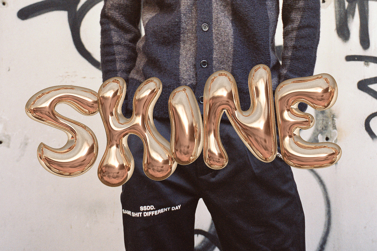 Bling - A Gold Balloon SVG Font, a Font by Nicky Laatz (Photo 3 of 16)