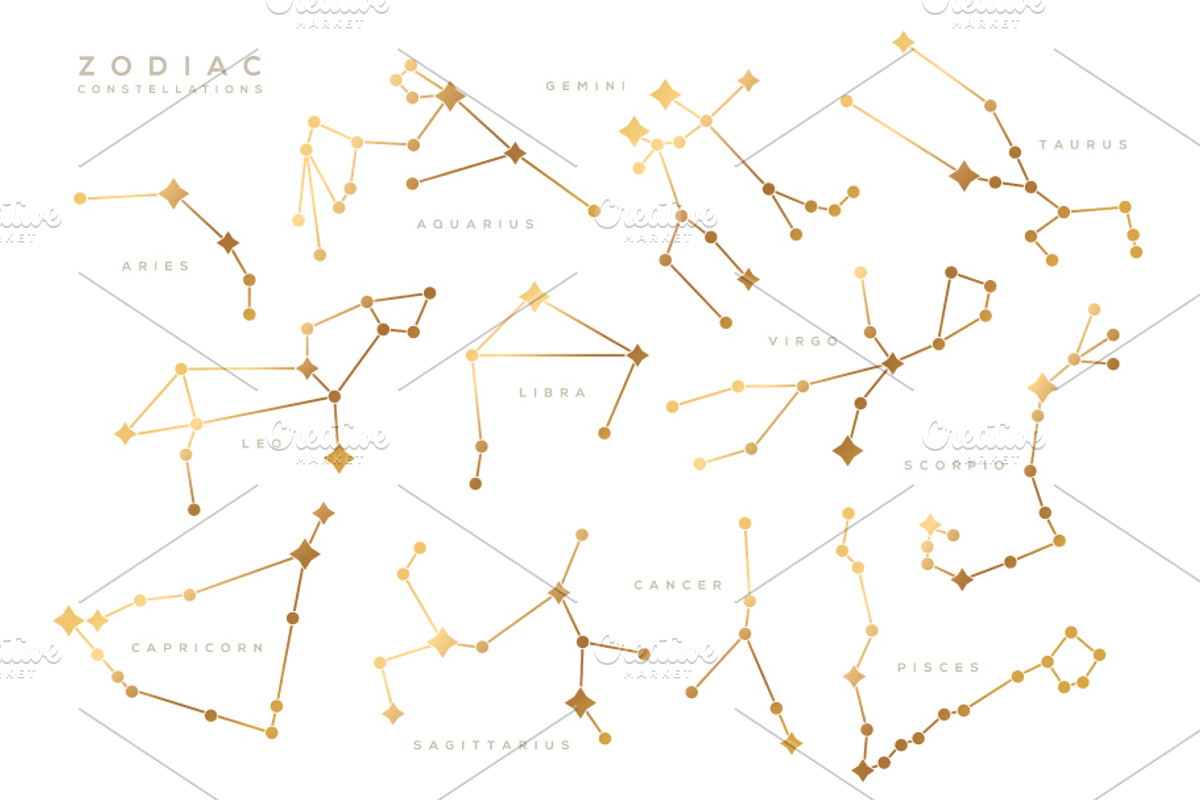 Zodiac constellations 3 maps, an Illustration by kotoffei (Photo 4 of 4)