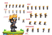 Ninja  2D Game Character Sprites, an Illustration by DionArtworks (Thumbnail 3 of 3)